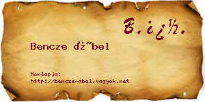 Bencze Ábel névjegykártya