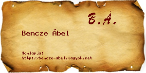 Bencze Ábel névjegykártya