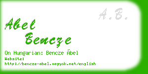 abel bencze business card